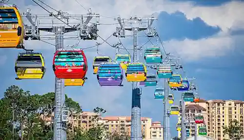 Skyliner (teleférico) hacia EPCOT y Hollywood Studios